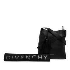Medium Leather Belted Shoulder Bag Black - Lab Luxury Resale