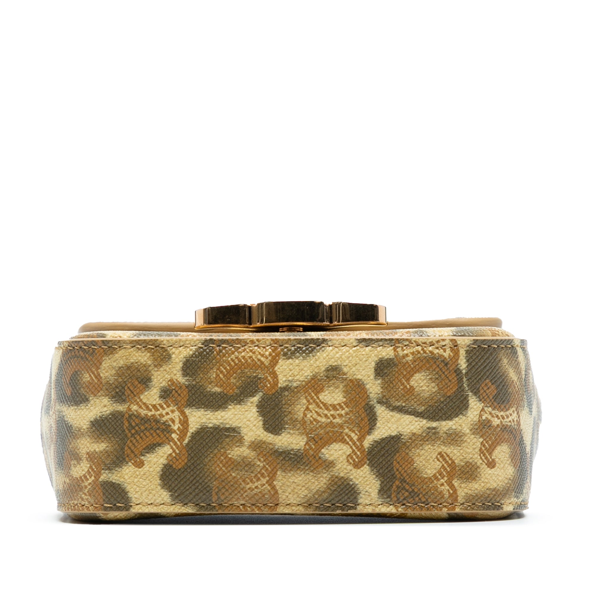Mini Calfskin Leopard Print Claude Crossbody Brown - Lab Luxury Resale