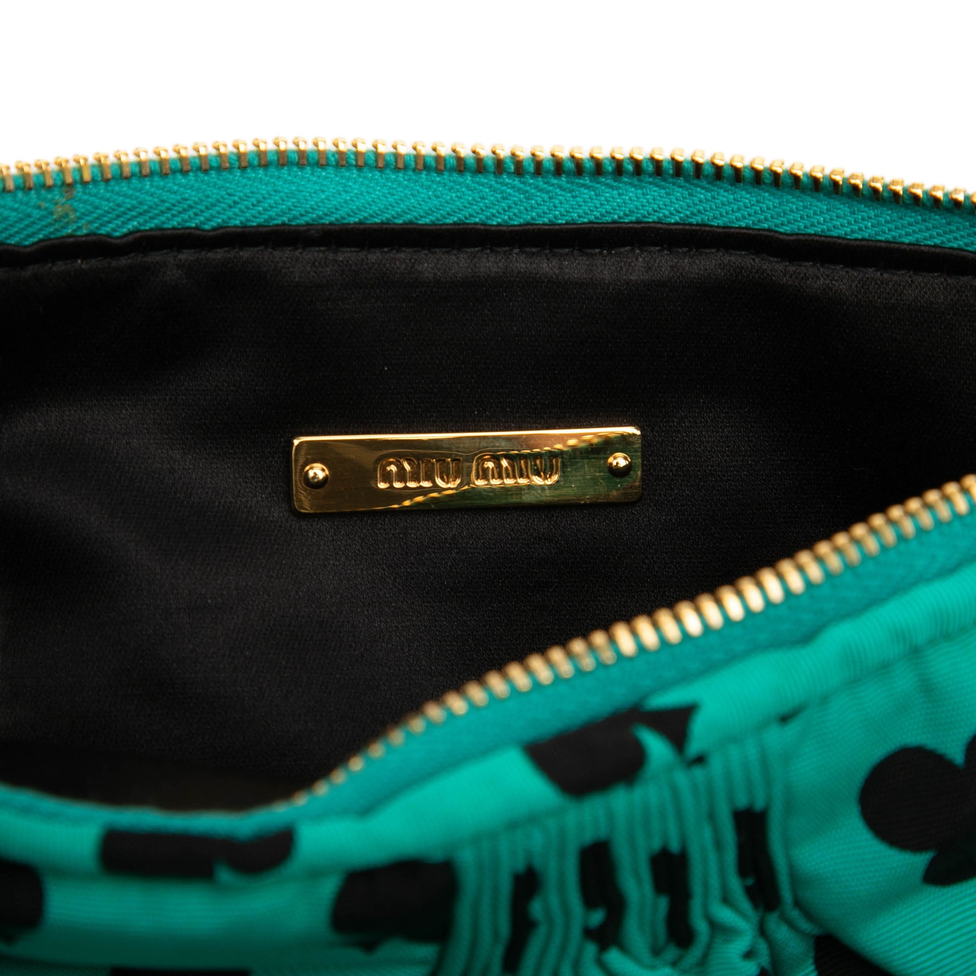 Pleated Nylon Playing Card Print Clutch Blue - Lab Luxury Resale