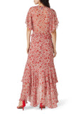 Misa Los Angeles	Katarina Red print silk dress Size M