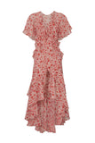 Misa Los Angeles	Katarina Red print silk dress Size M