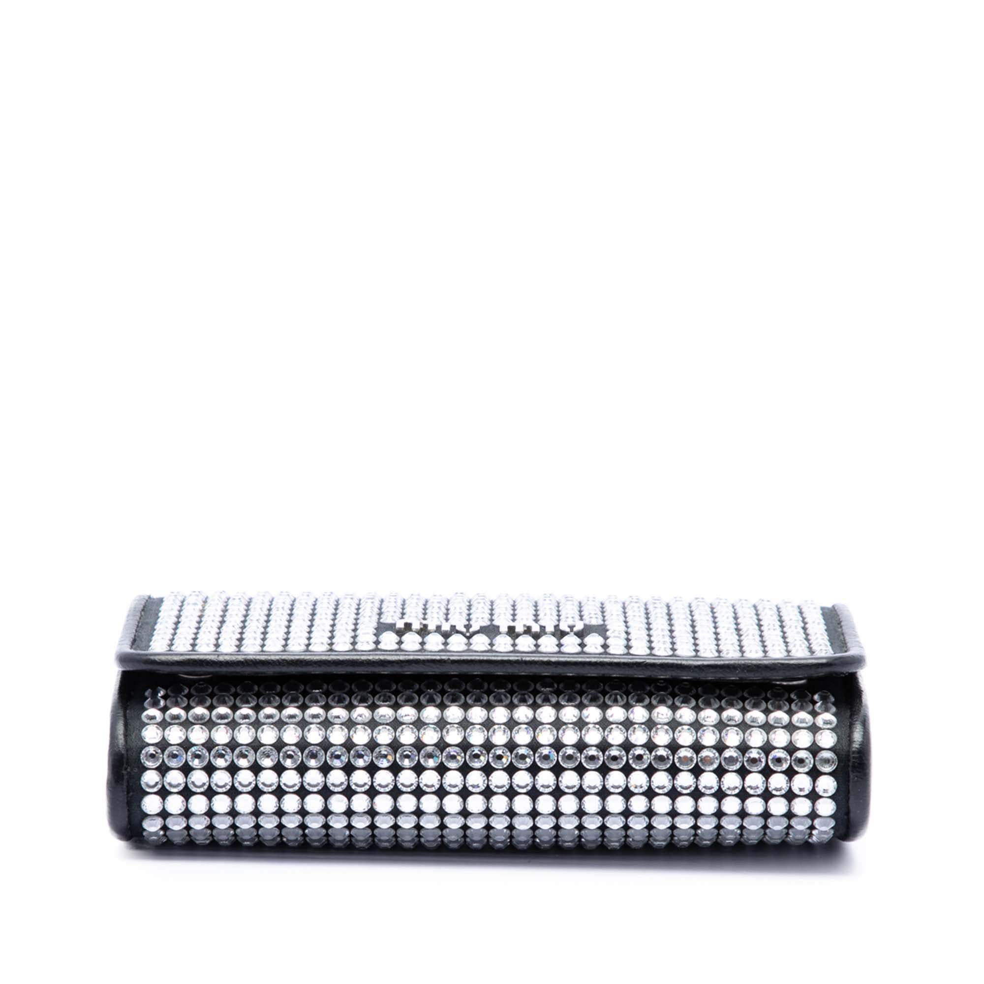 Soft Nappa Crystal Embellished Wallet on Chain Black - Lab Luxury Resale