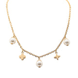 Gold Plated Charmy Pearl Necklace Gold - Lab Luxury Resale