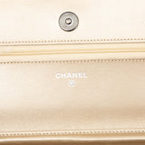 CC Quilted Metallic Lambskin Wallet on Chain Gold - Lab Luxury Resale