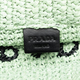 Small Raffia Logo Tote Bag Green - Lab Luxury Resale