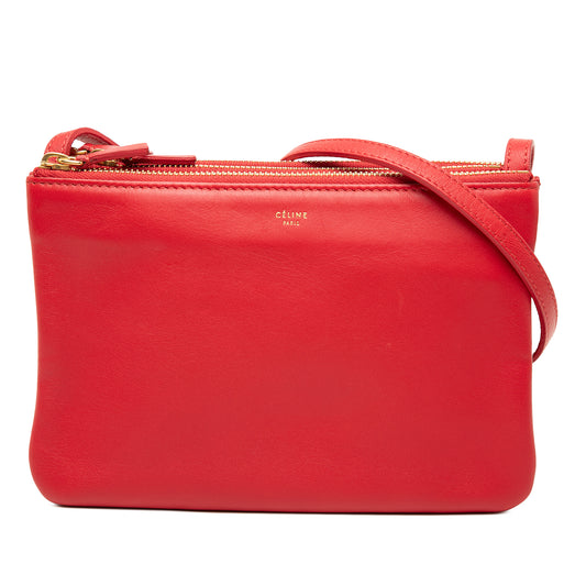 Small Lambskin Trio Crossbody Red - Lab Luxury Resale