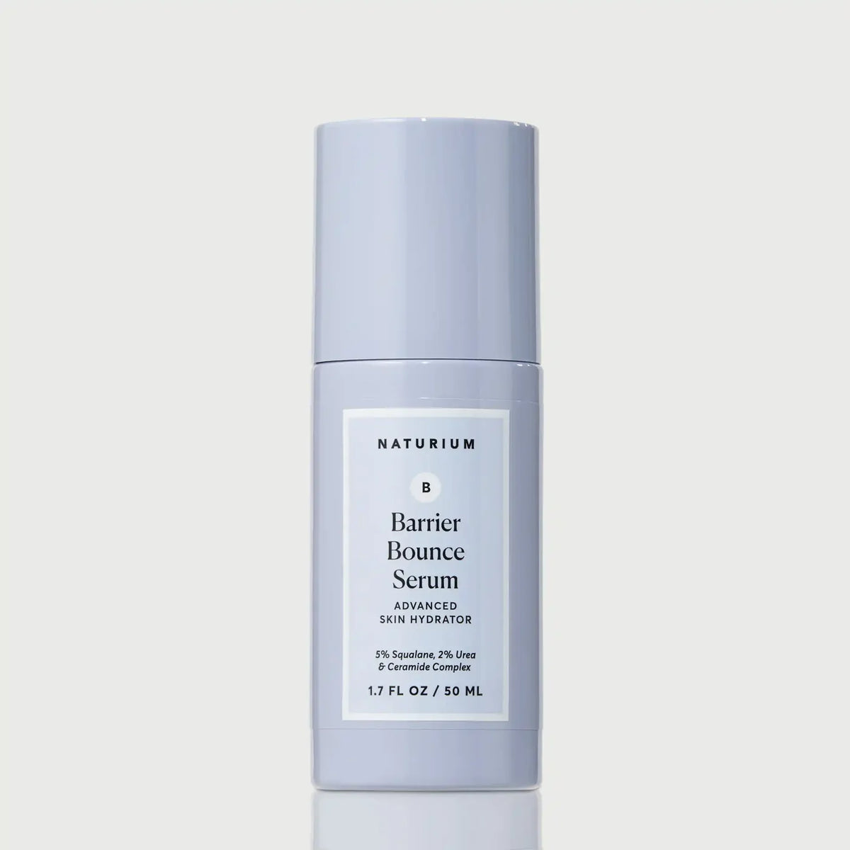Naturium Barrier Bounce Serum 50ml bottle with front label, skincare product designed to enhance skin barrier and elasticity.