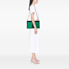 Medium Suede Web Ophidia Chain Crossbody Green - Lab Luxury Resale