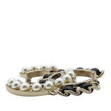 CC Gold Plated Faux Pearl and Rhinestones Brooch Gold - Lab Luxury Resale