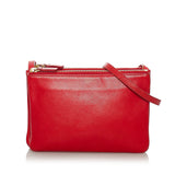 Small Trio Leather Crossbody Bag Red - Lab Luxury Resale