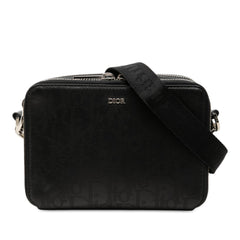 Oblique Perforated Calfskin Galaxy Pouch with Strap Black - Lab Luxury Resale