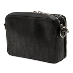 Oblique Perforated Calfskin Galaxy Pouch with Strap Black - Lab Luxury Resale