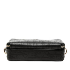 Oblique Perforated Calfskin Galaxy Pouch with Strap Black - Lab Luxury Resale
