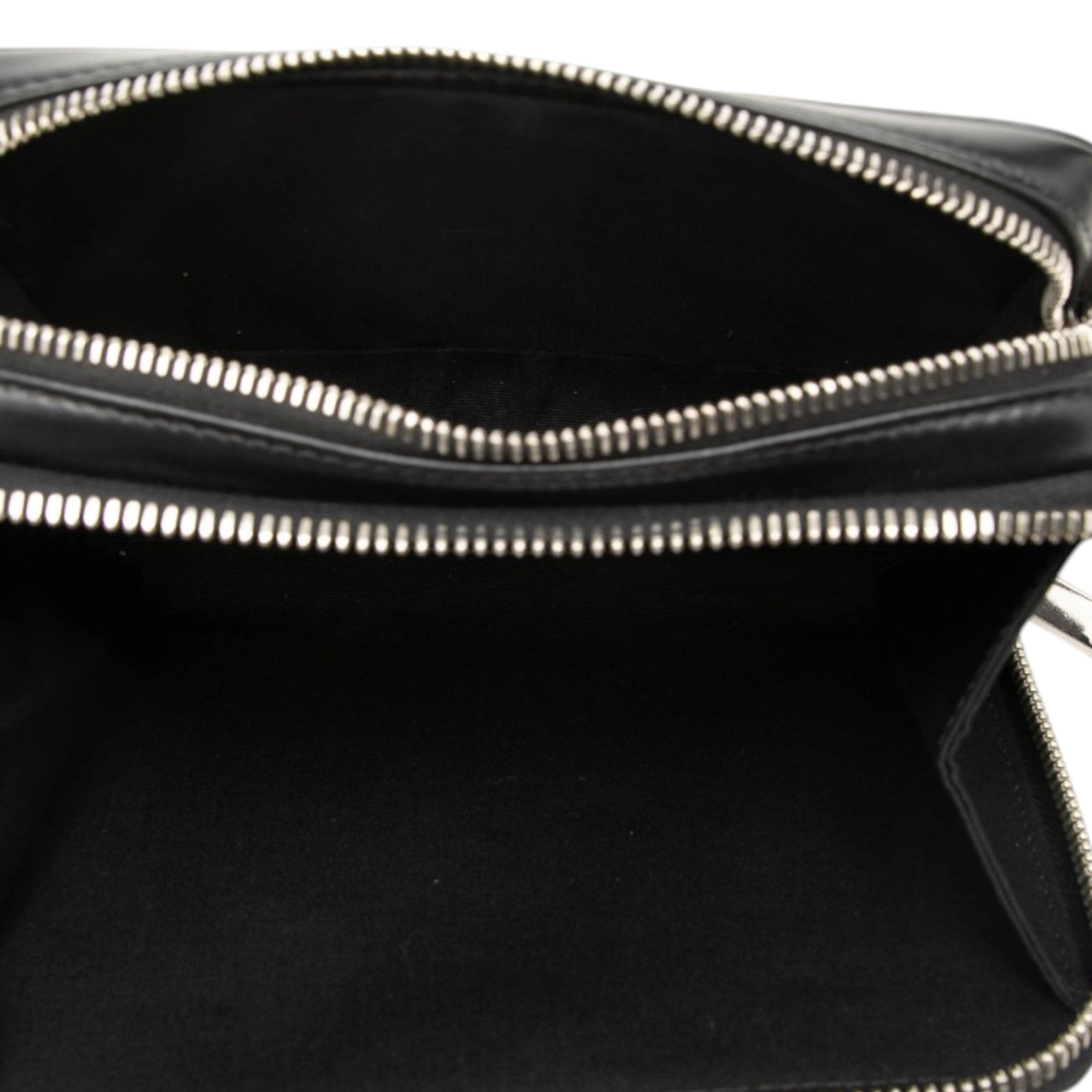 Oblique Perforated Calfskin Galaxy Pouch with Strap Black - Lab Luxury Resale