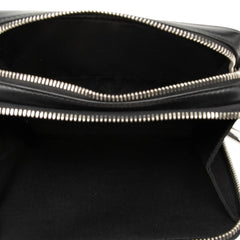 Oblique Perforated Calfskin Galaxy Pouch with Strap Black - Lab Luxury Resale