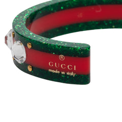 Resin and Strass Web Bee Cuff Bracelet Green - Lab Luxury Resale