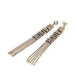 Gold Plated Strass JAdior Drop Push Back Earrings Gold - Lab Luxury Resale