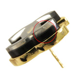 Gold Plated Enamel CC Push Back Earrings Gold - Lab Luxury Resale