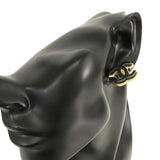 Gold Plated Enamel CC Push Back Earrings Gold - Lab Luxury Resale