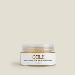 Cole Omega Cleansing Balm 100ml in a jar, showcasing its smooth, white balm texture for gentle facial cleansing.