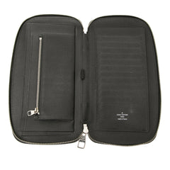 Louis Vuitton Damier Graphite Atoll organizer in black SLG with multiple card slots and compartments for essentials.