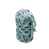 Anagram Inflated Cutout Rubber and Canvas Pocket Bucket Bag Blue - Lab Luxury Resale