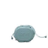 Anagram Inflated Cutout Rubber and Canvas Pocket Bucket Bag Blue - Lab Luxury Resale