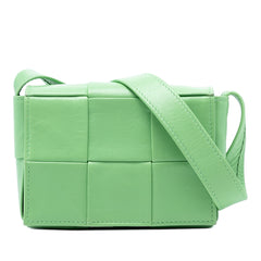 Candy Nappa Intrecciato Cassette Crossbody Green - Lab Luxury Resale