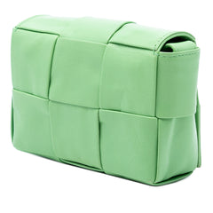 Candy Nappa Intrecciato Cassette Crossbody Green - Lab Luxury Resale