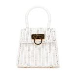 Straw Gancini Handbag White - Lab Luxury Resale
