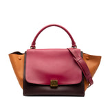 Medium Tricolor Leather Trapeze Satchel Red - Lab Luxury Resale