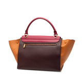 Medium Tricolor Leather Trapeze Satchel Red - Lab Luxury Resale