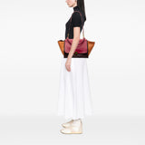 Medium Tricolor Leather Trapeze Satchel Red - Lab Luxury Resale