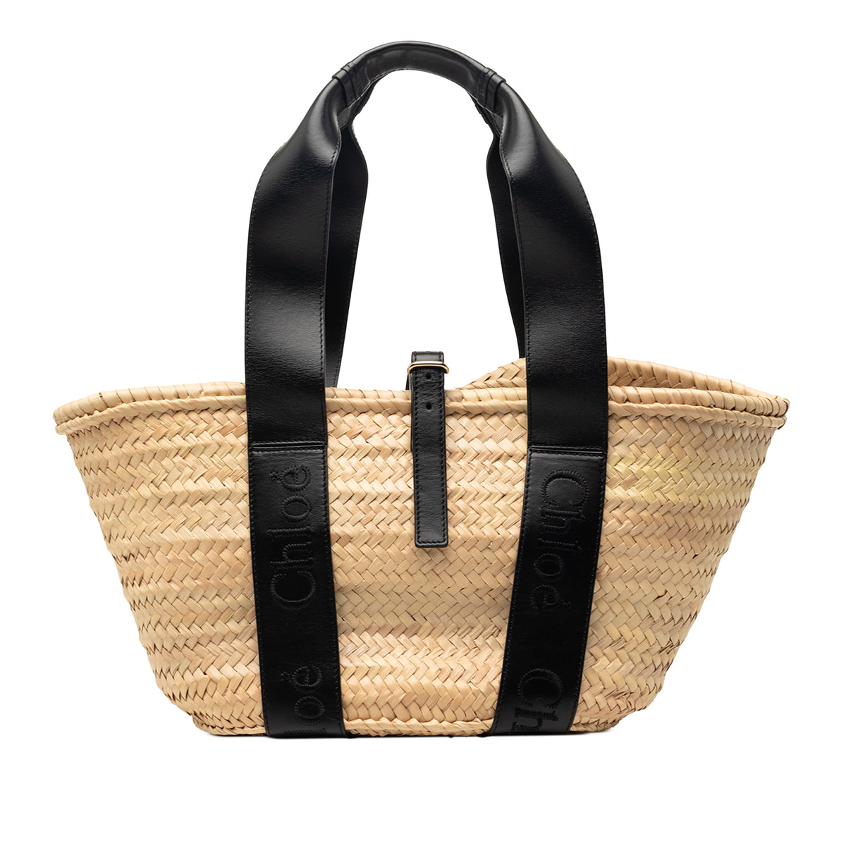 Medium Raffia and Smooth Calfskin Sense Basket Tote Beige - Lab Luxury Resale