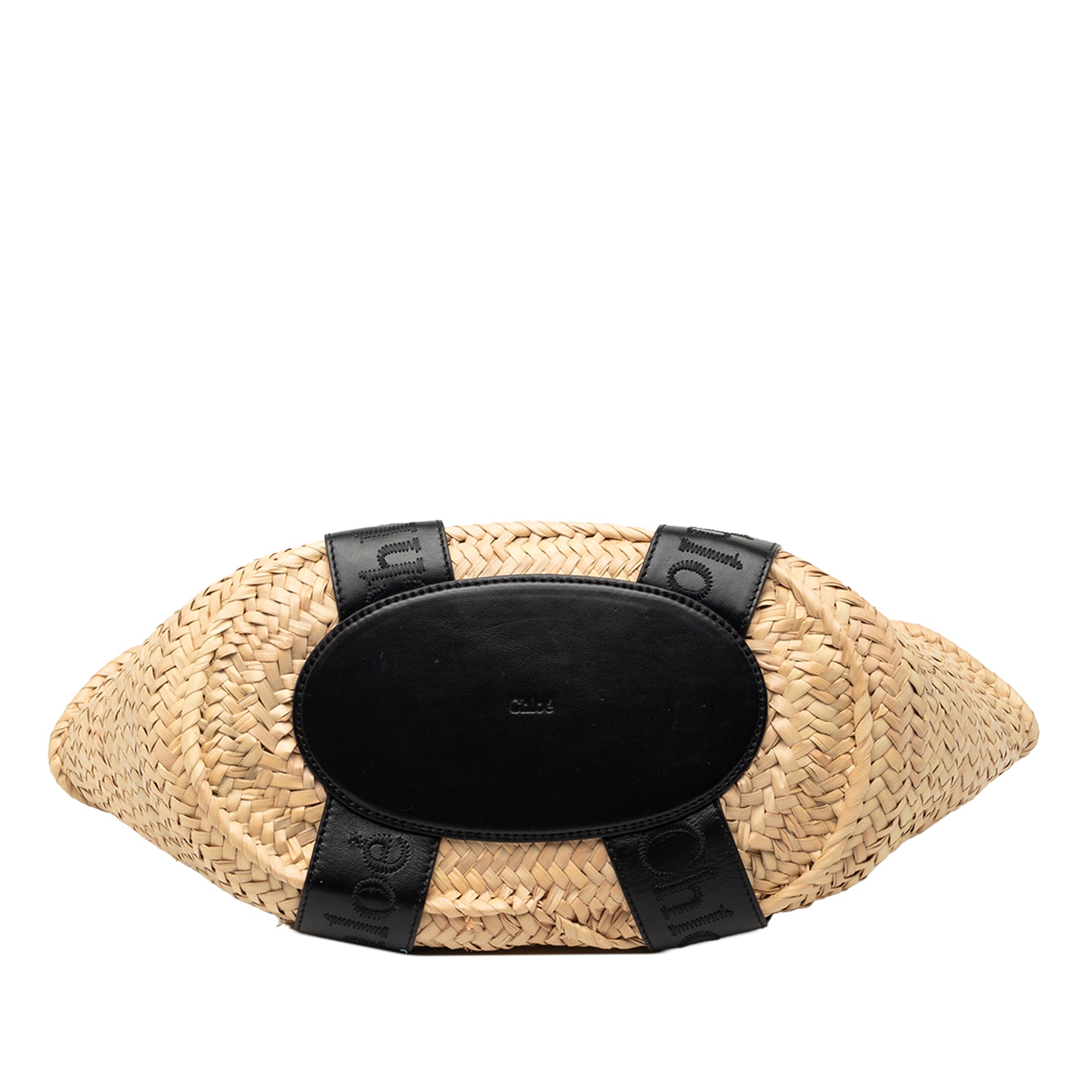 Medium Raffia and Smooth Calfskin Sense Basket Tote Beige - Lab Luxury Resale