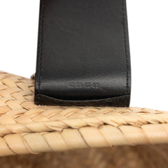 Medium Raffia and Smooth Calfskin Sense Basket Tote Beige - Lab Luxury Resale