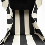 Medium Striped Canvas Big Satchel White - Lab Luxury Resale