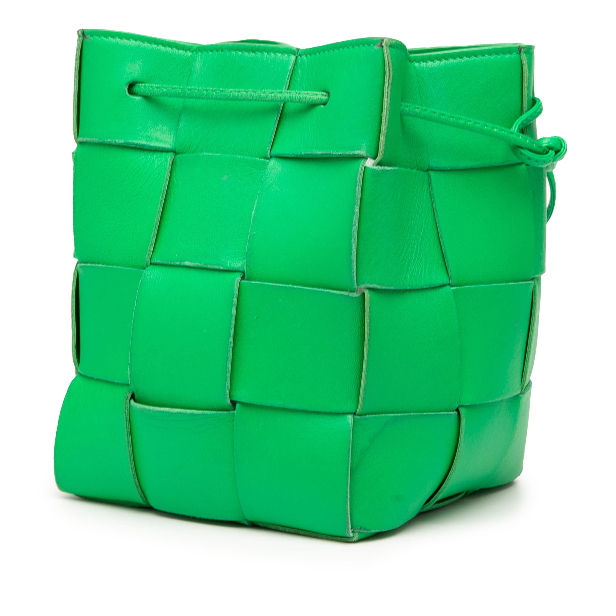 Small Nappa Maxi Intrecciato Cassette Bucket Bag Green - Lab Luxury Resale