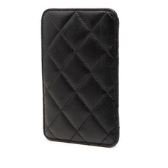 CC Quilted Lambskin Card Holder Black - Lab Luxury Resale