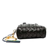 Nappa Intrecciato Pouch Key Holder and Bag Charm Black - Lab Luxury Resale