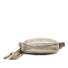 Mini Metallic Goatskin Anagram Tassel Crossbody Silver - Lab Luxury Resale