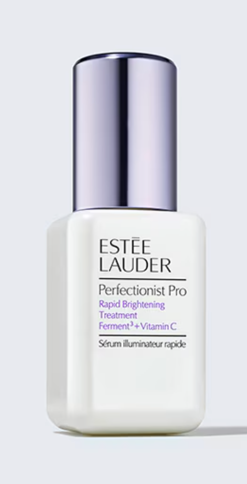 Bottle of Estée Lauder Perfectionist Pro Brightening Treatment Serum with Ferment³ and Vitamin C, 30ml, displayed on a clean background.