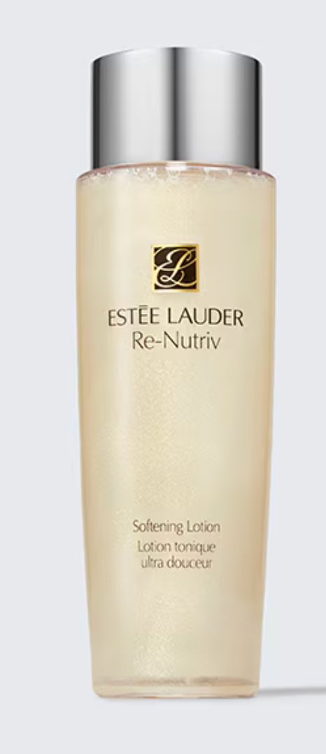 Estee Lauder Re-Nutriv Softening Treatment Lotion 250ml bottle, featuring elegant packaging and labeling for luxurious skincare.