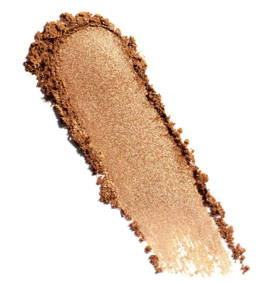 Close-up of Clarins Ombre Skin Eyeshadow palette with multiple shades, showcasing smooth, blendable eyeshadow in a beauty product.