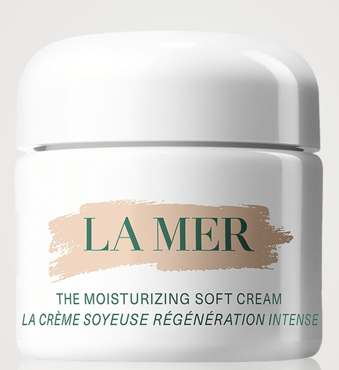 La Mer The Moisturizing Soft Cream moisturizer in 15ml jar, showcasing the luxurious skincare product with soft pastel packaging.
