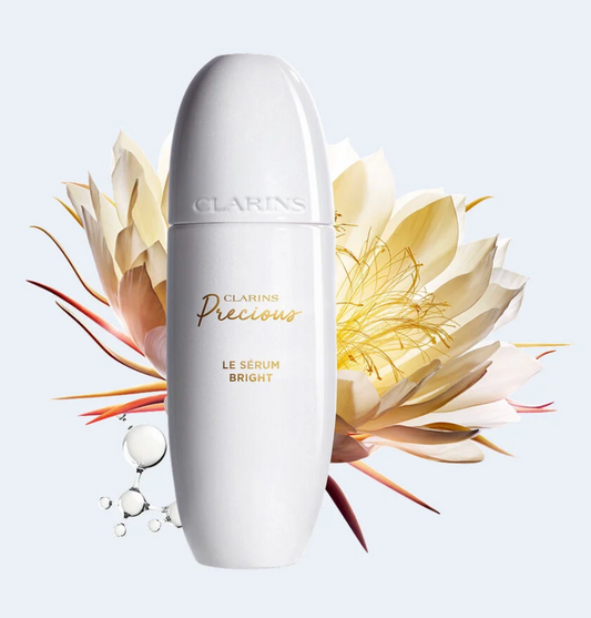 Clarins Precious Le Sérum brightening serum in 30ml bottle, new in box, for radiant skin and improved complexion.