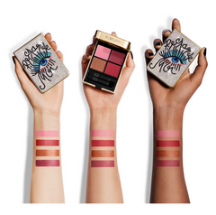 Guerlain Ombres G quad eyeshadow palette with four shades in a sleek compact, featuring neutral and shimmer tones.