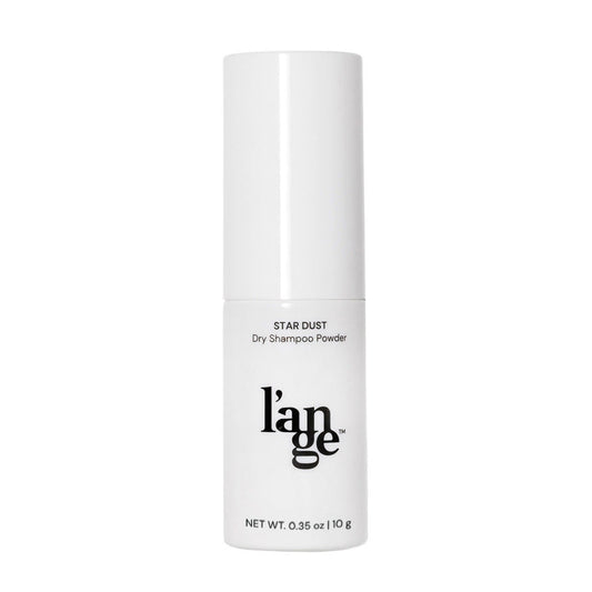 L'ange Stardust Dry Shampoo Powder in 10g container, with starry design and product label visible, for fresh hair refreshment.