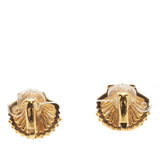 CC Gold Plated Rhinestone Shell Clip On Earrings Gold - Lab Luxury Resale