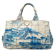 Large Canvas Canapa Azulejos Satchel Blue - Lab Luxury Resale
